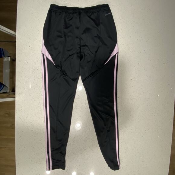 Adidas Women’s Small & Tall Tiro 24 Soccer Track Pants, Black w Pink Stripes - Picture 8 of 9